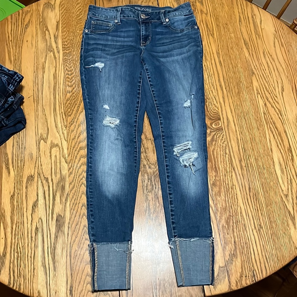 Maurices Small Cuffed Distressed Jeggings